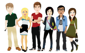 Millennials Clip Art Featuring Diverse Young Adults