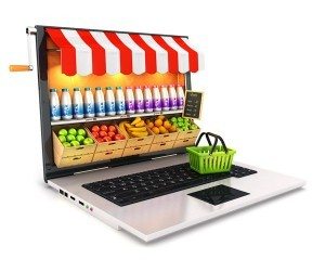 laptop storefront groceries