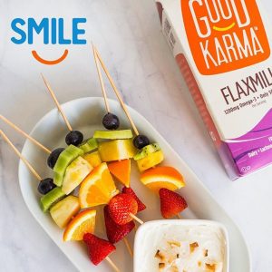 Good Karma Flaxmilk and fruit