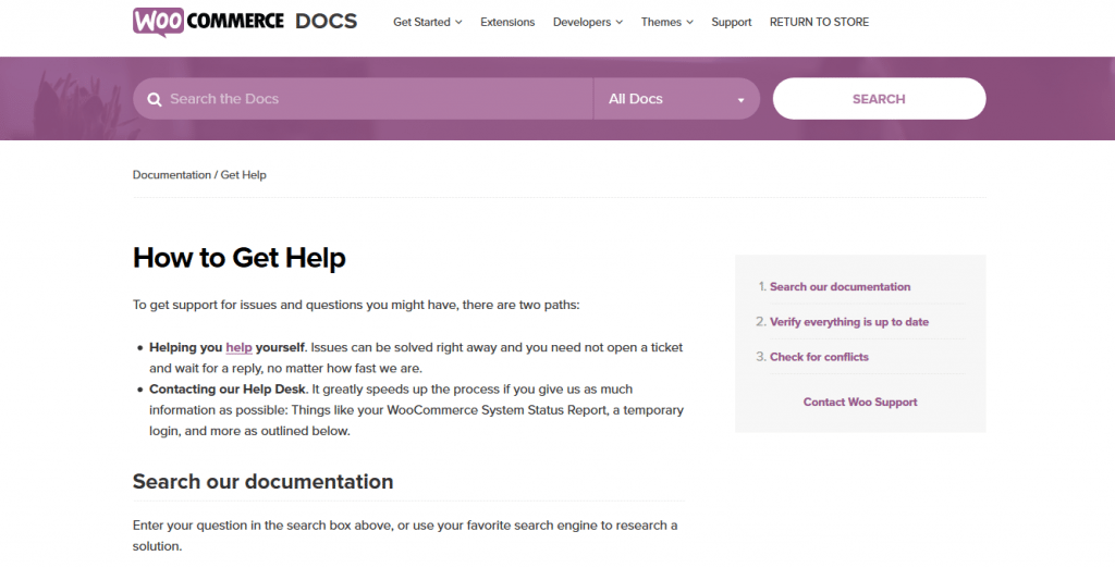 For help, search the WooCommerce docs or contact the help desk.