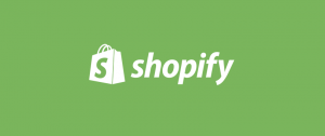 Shopify Logo, Green Background.