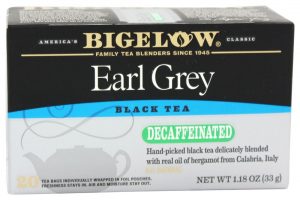 Bigelow Earl Grey Decaffeinated Tea.