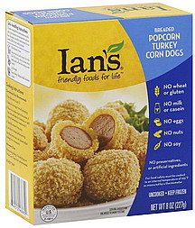 Ian's Natural Foods Gluten Free Uncured Popcorn Corn Dog Bites