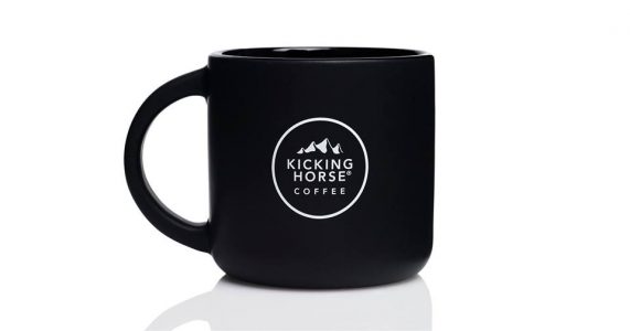 A Kicking Horse coffee mug