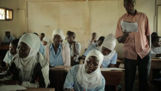 Schoolchildren in a school funded by Coexist