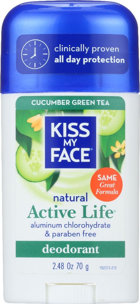 Kiss My Face Active Life Stick Deodorant, Cucumber Green Tea