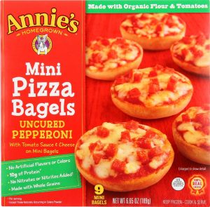 Annie's Homegrown Frozen Mini Pizza Bagels (Uncured Pepperoni) 