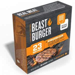 Beyond Meat Beast Burgers, made from vegan pea protein.