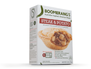 Boomerang steak and potato pie