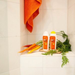 Yes To Instagram post (@yestocarrots) carrot shampoo and conditioner
