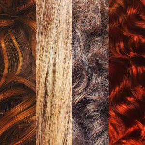 hair of different colors and textures