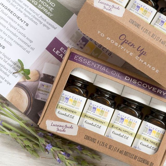 Four different essential oils Aura Cacia