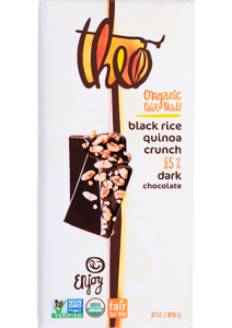 Theo Chocolate Black Rice Quinoa Crunch with Forbidden Rice 