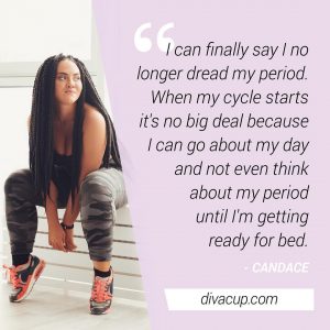 The DivaCup Instagram post with woman and quote