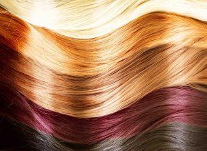different colored strands of hair