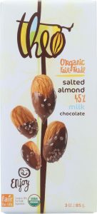 Theo Organic Milk Chocolate with Salted Almonds