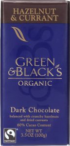 Green and Black's Hazelnut Currant Organic Dark Chocolate bar 