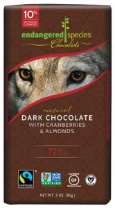 Endangered Species Dark Chocolate with Cranberries and Almonds