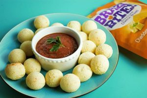 Brazi Bites cheese bread balls with homemade marinara sauce.