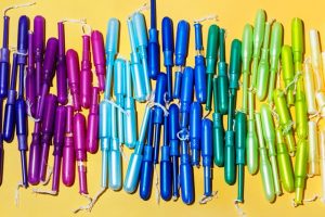 colorful array of tampons