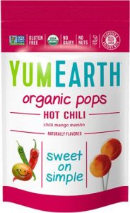 YumEarth Organic Hot Chili Mango Pops. A non-GMO candy with spice!