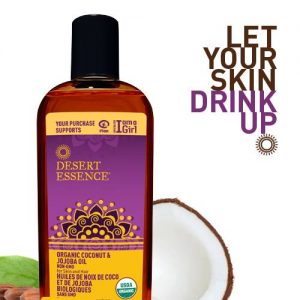 desert essence organic coconut jojoba with coconut and jojoba seeds