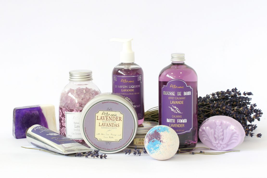 Various items made with lavender oil