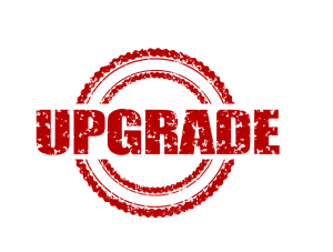 the word upgrade in red
