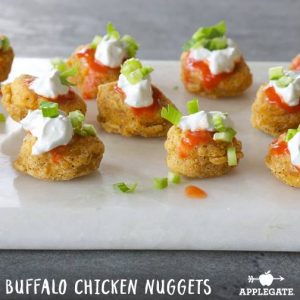 buffalo chicken bites made with applegate chicken nuggets