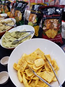 Red Curry Hummus Wicked Crisps in a bowl