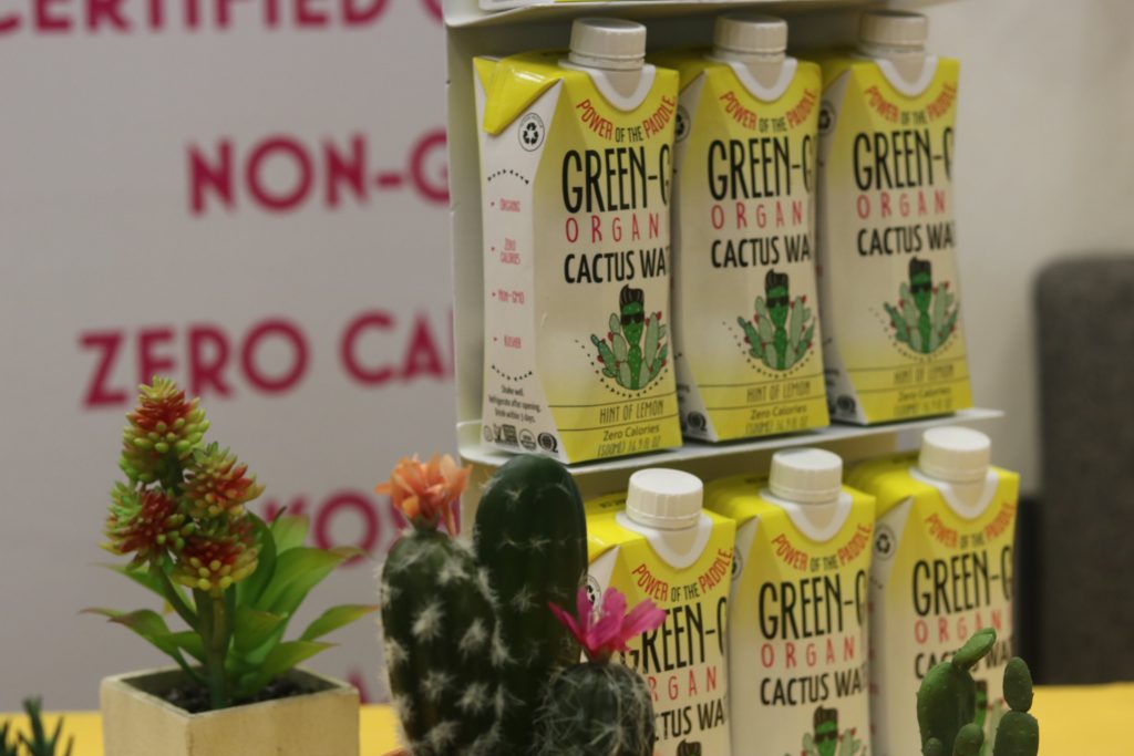 Green-Go on display with cacti at Natural Products Expo West 2018.