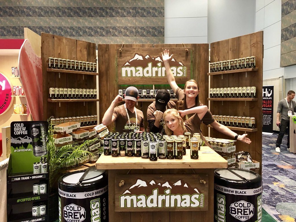 Madrinas Coffee at Natural Products Expo West 2018 with co-founder and vice president Alex Davis, from their Twitter account