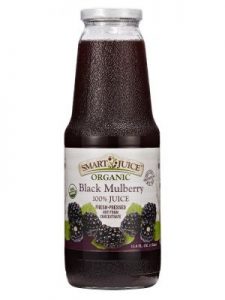 Pure black mulberry juice.