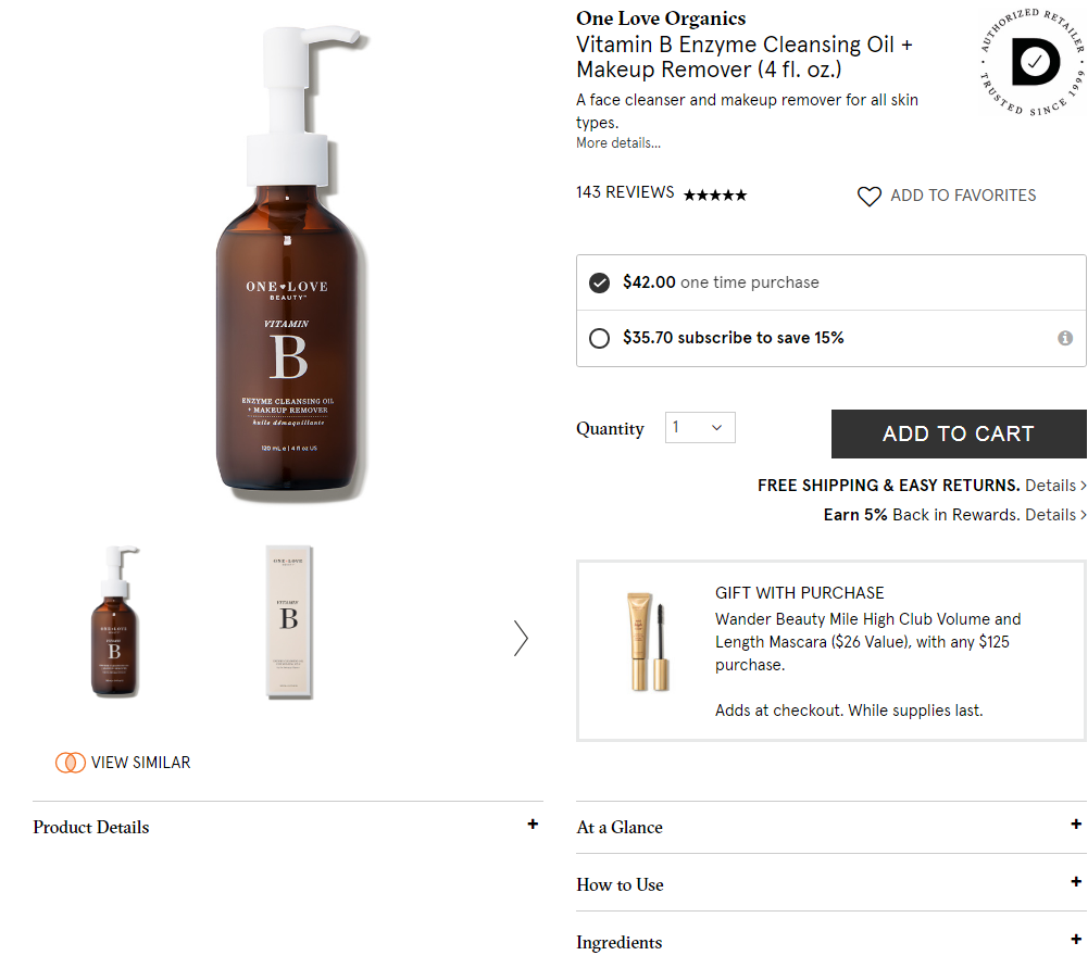 Product description template for beauty and personal care