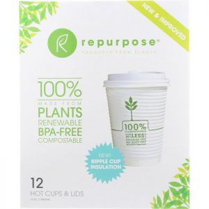 REPURPOSE Plant Based Insulated Hot Cups and Lids