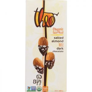 Theo Chocolate Organic Dark Chocolate Bar Salted Almond