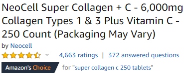 NeoCell Super Collagen + C is Amazon's Choice