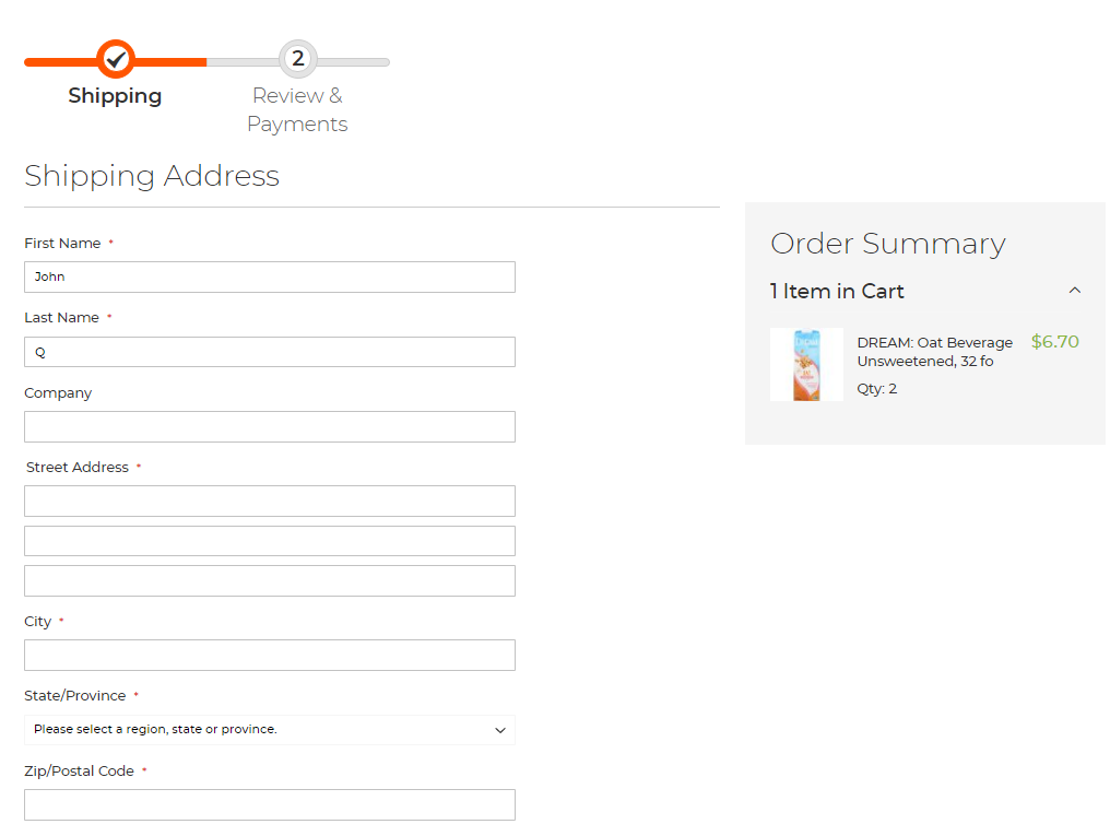 Use your customer's address for the final step in the order fulfillment.