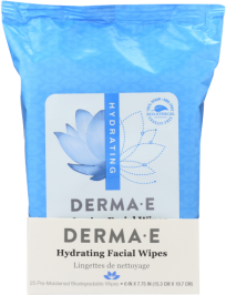 DERMA E: Hydrating Facial Wipes, 25 Count