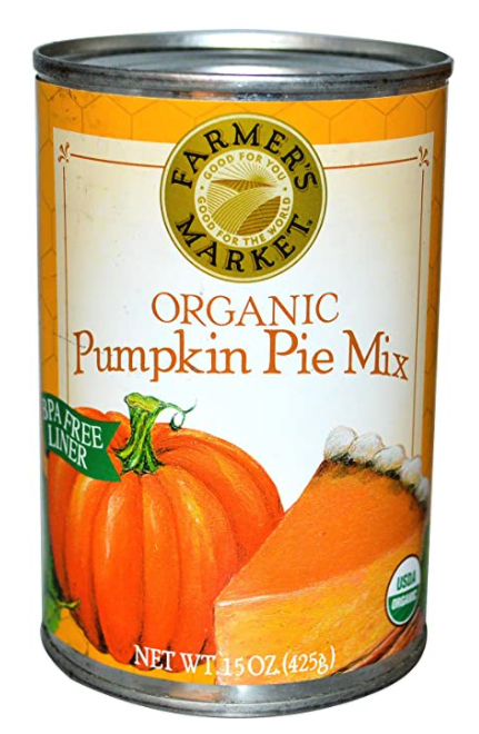 Wholesale baking ingredients: Farmer's Market organic pumpkin pie mix