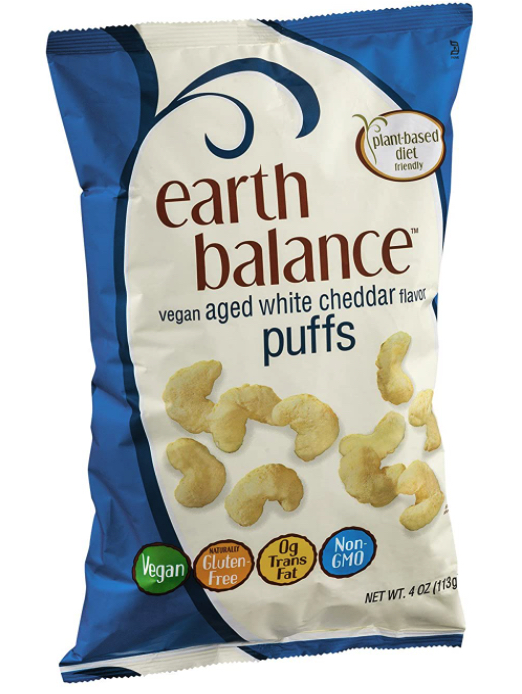 wholesale vegan food: Earth Balance vegan white cheddar puffs