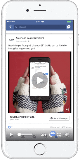 customer Facebook video ad example from American Eagle Outfitters