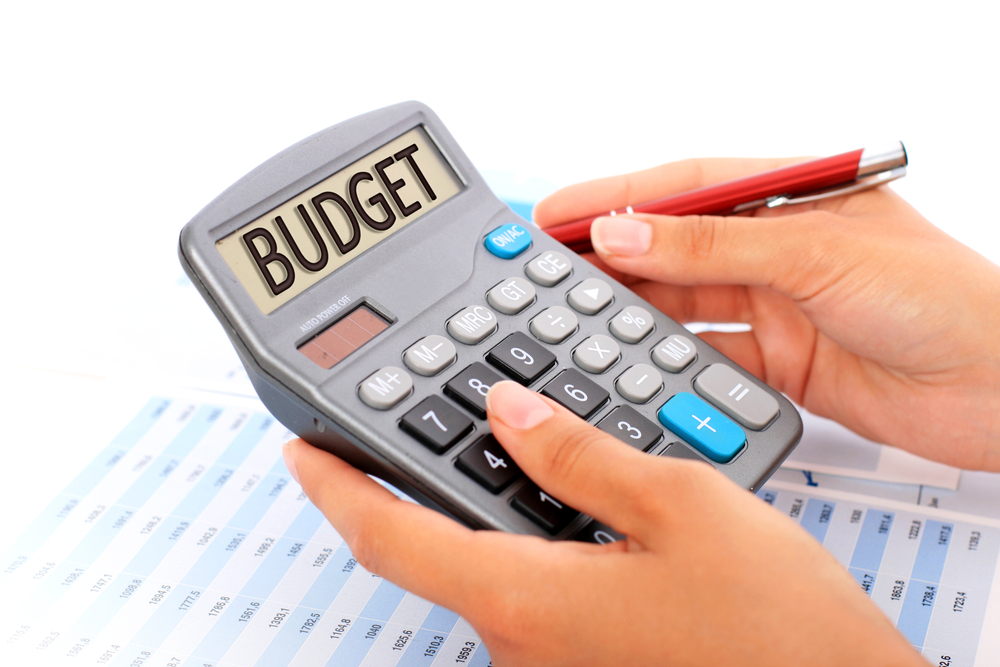calculator with the word Budget on it.  Set a budget for your Facebook marketing campaigns.