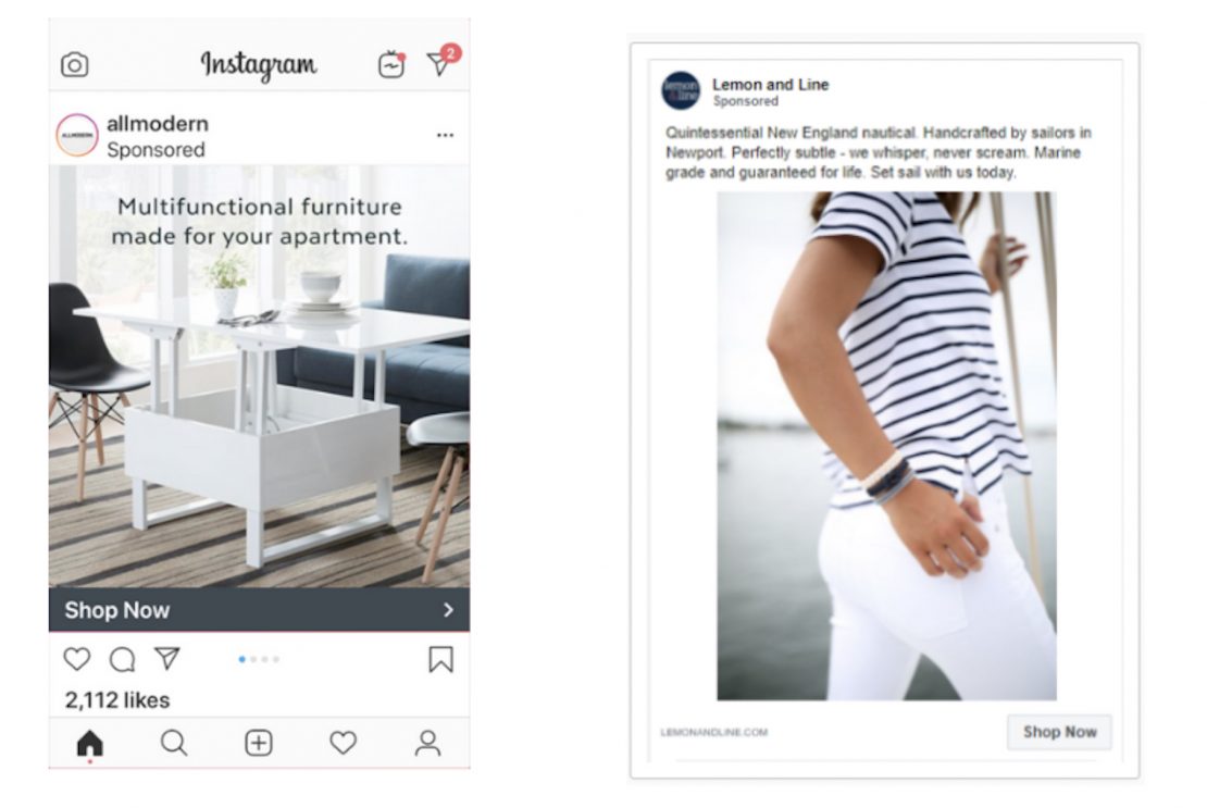 Instagram for dropshipping photo ad examples