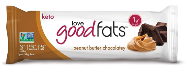 Dropshipping keto products: Love Good Fats peanut butter chocolate keto bar