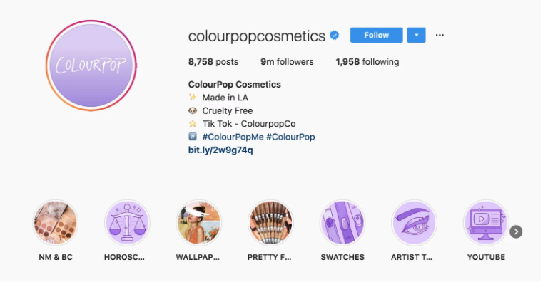 Instagram ads for dropshipping: Optimized bio example