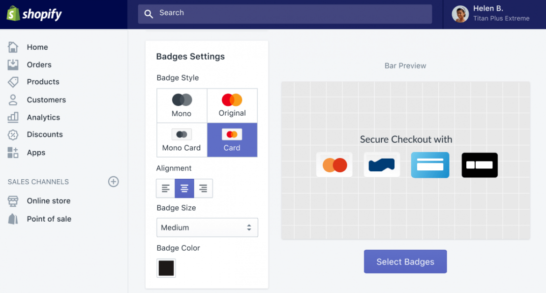 Use a Shopify App to customize your trust badges for your store