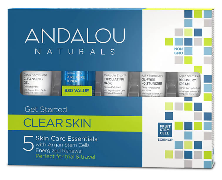 wholesale skin care products: Andalou Naturals Clear Skin 5-pc kit