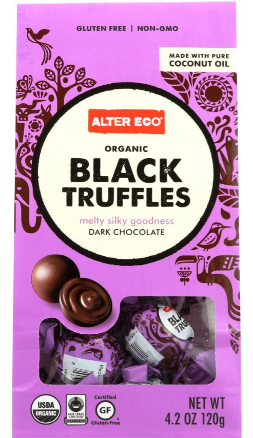 Alter Eco organic black truffles dark chocolate