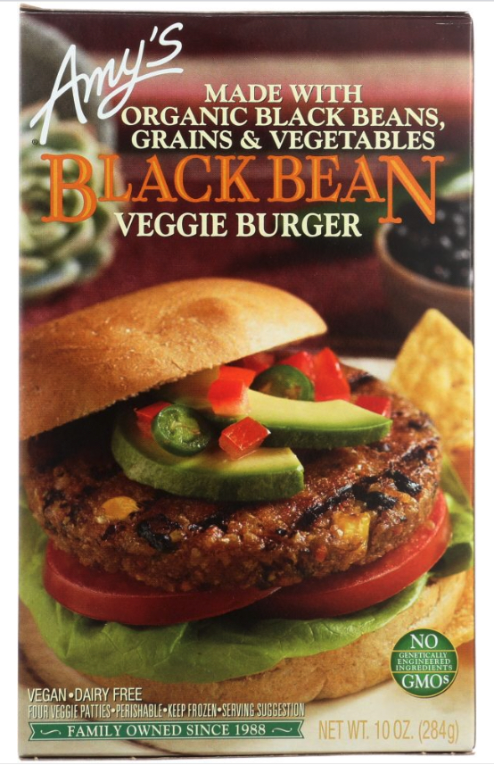Amy's black bean veggie Burger